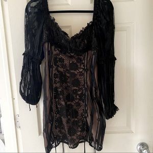 For love & lemons black  lace dress